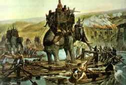 Elefantes de Aníbal cruzando el Ródano